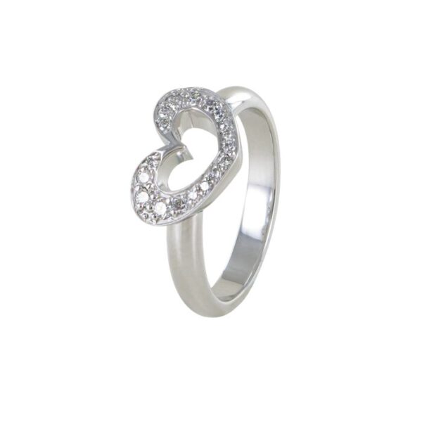 Brillant Ring Weißgold Herz 750/WG