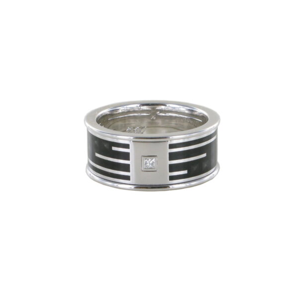 Herrenring mit schwarzer Coloriteinlage 750/WG – Bild 2