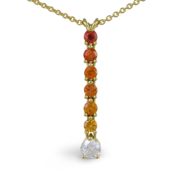 Anhänger Saphir-Verlauf mit Kette 750/GG