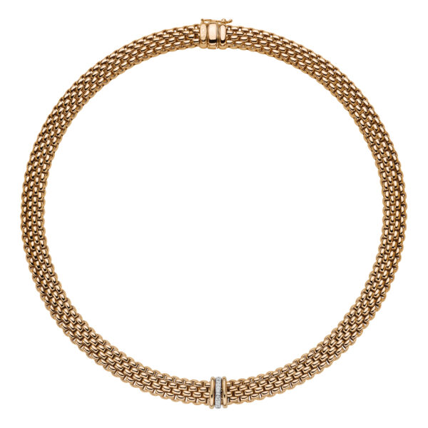 Collier mit Diamanten 750/GG