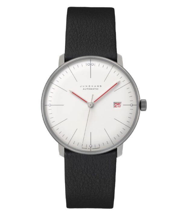 Max Bill Automatic Bauhaus Edelstahl u. Lederband