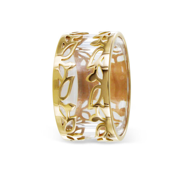 Ring mit Kristall-Glas Rotgold 750/RG