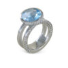 Bandring mit Blautopas und Diamant
