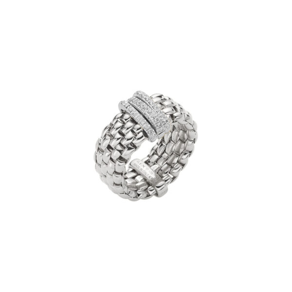 Ring 750/- WG mit Diamant Besatz