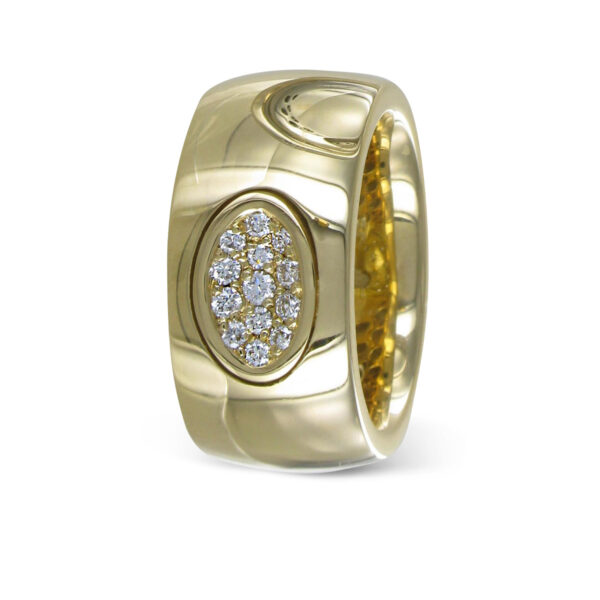 breiter Bandring mit Brillanten