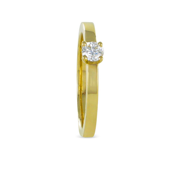 Solitär Brillant Ring Gelbgold