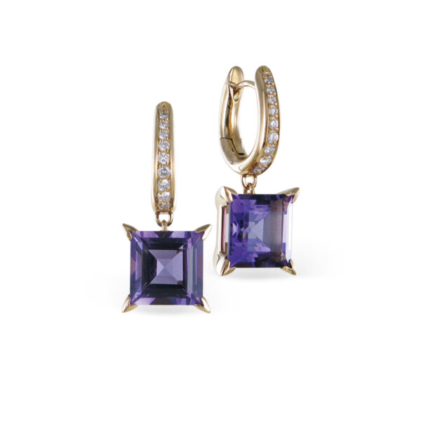 Creolen mit Amethyst Carre