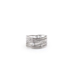 Ring Dune Serie 750/White Ice Gold
