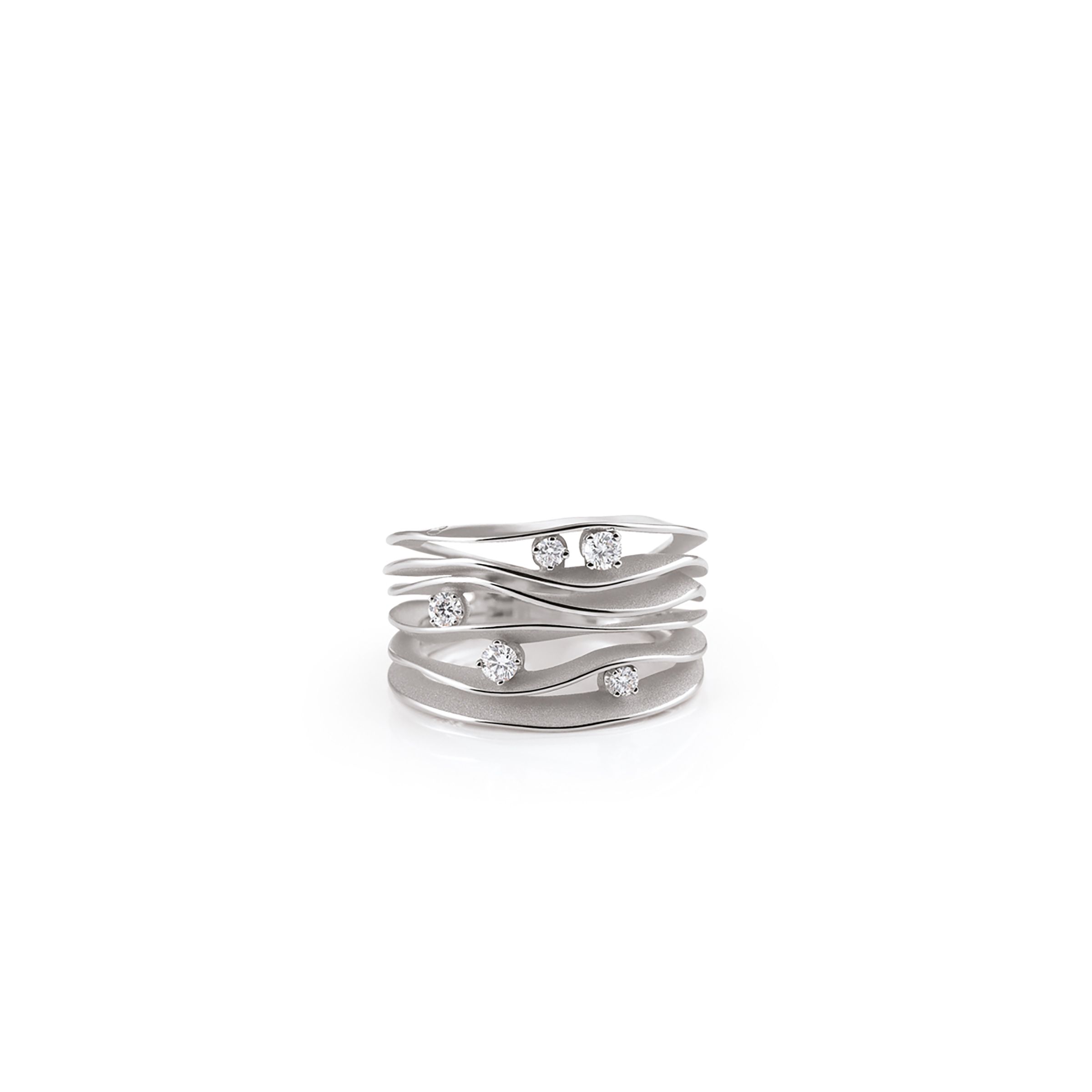 Ring Dune Serie 750/White Ice Gold
