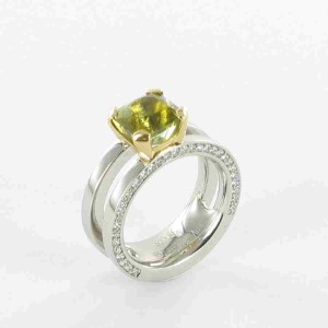 Ring 950/- Platin Turmalin